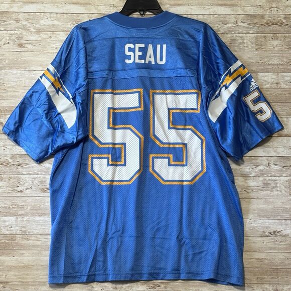 Vintage San Diego Chargers Seau Jersey XL NFL Football 40th Patch Adidas Cut Tag - Picture 1 of 13